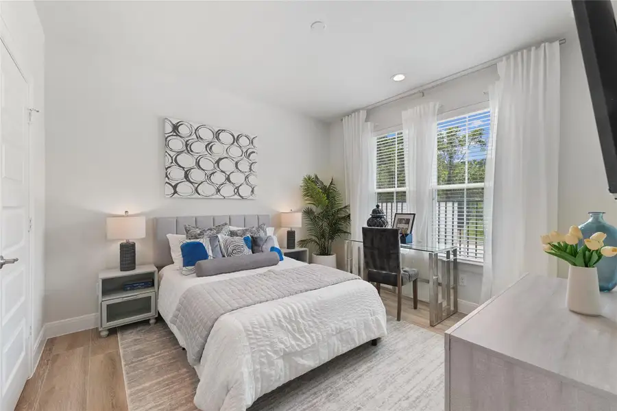 Furnished interior view inside a new home in The Corner At Buffalo Pointe, Houston (Image 3).