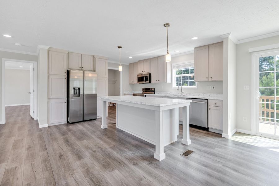 Furnished interior view inside a new home in , Cross (Image 29).
