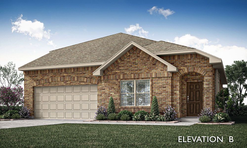 Elevation B. 2,483sf New Home in Alvarado, TX