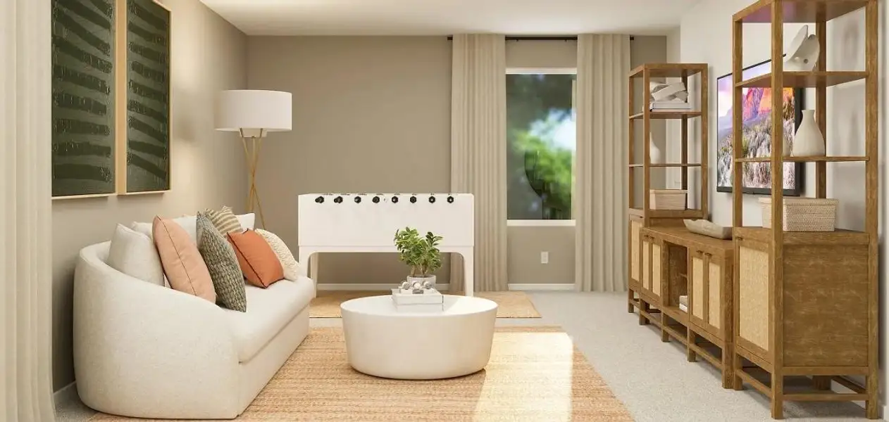 Furnished interior view inside a new home in Sunterra: Watermill Collection, Katy (Image 6). Furnished interior view inside a new home in Sunterra: Watermill Collection, Katy (Image 6).