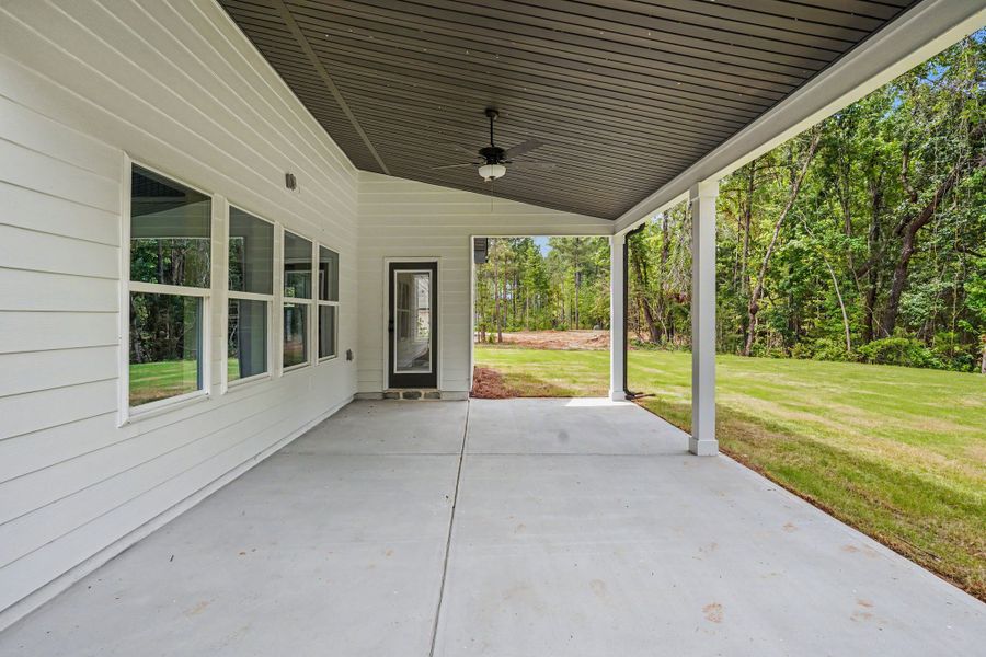Exterior details and patio area of a home in Flint Farms, Concord (Image 29).