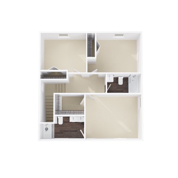 2D floor plan layout for the Marshall by Foundation Home Builders LLC in Pinnix Loop, Burlington, NC (Image 3).