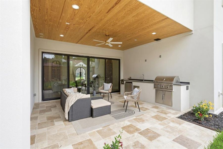 Exterior details and patio area of a home in , Dallas (Image 3). Exterior details and patio area of a home in , Dallas (Image 3).
