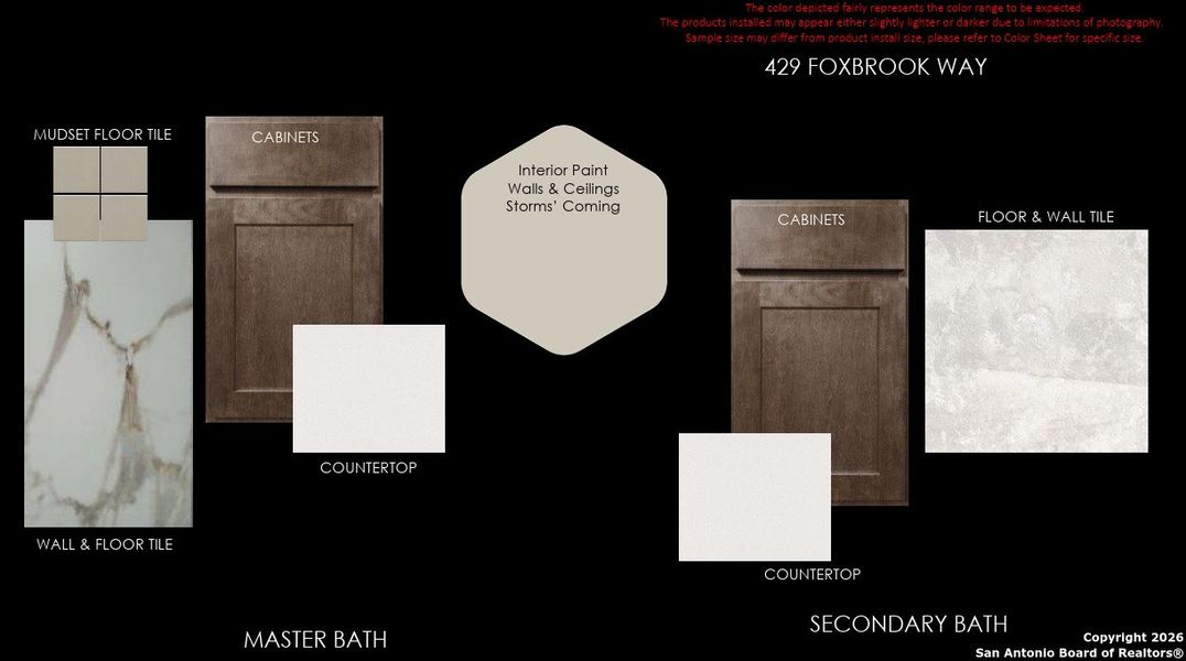 Sample of building materials used in homes in Foxbrook, Cibolo (Image 5).