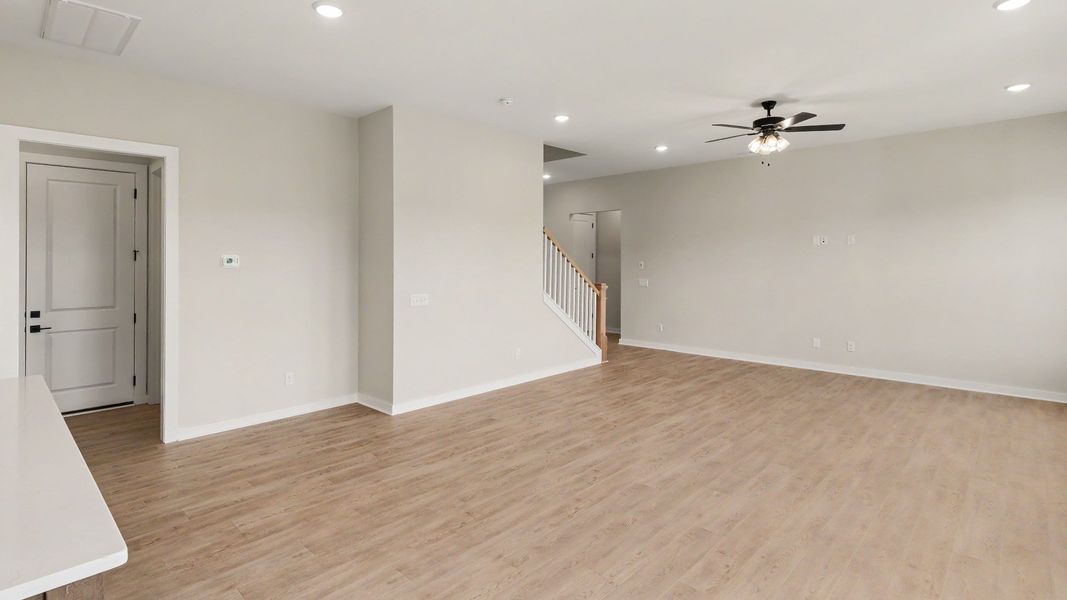 First Floor layout adjacent to the kitchen with space for dining table and living room