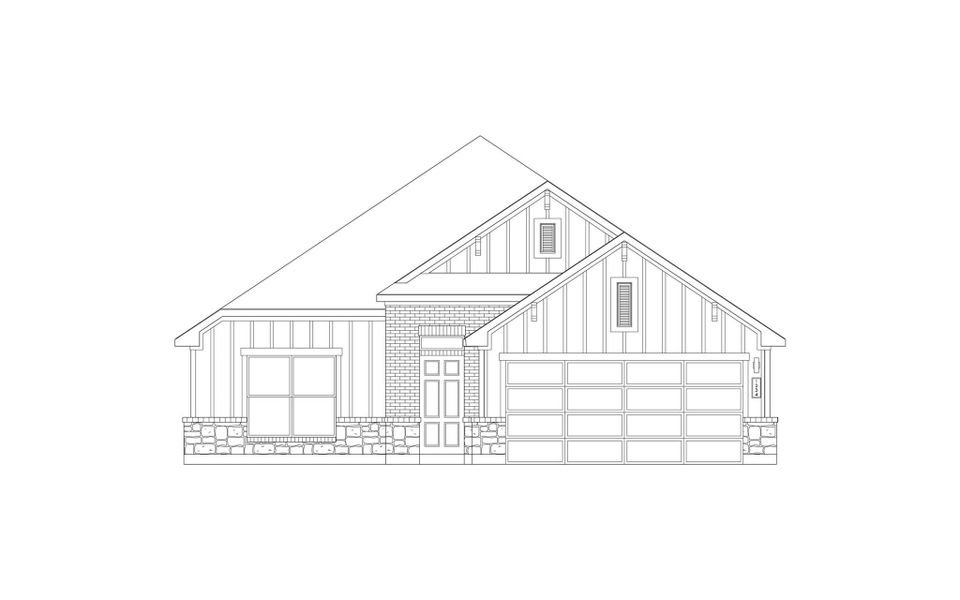 Exterior rendering of this home design in Prairie Winds, Hutto, TX (Image 4). Exterior rendering of this home design in Prairie Winds, Hutto, TX (Image 4).