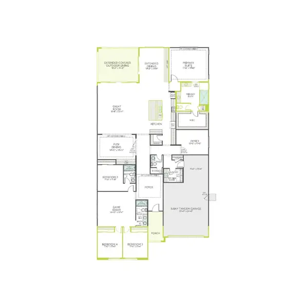 2D floor plan layout of this home in Soleo, San Tan Valley, AZ (Image 5).