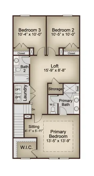 2D floor plan layout for the Express by McKinley Homes in Kinsley, Wake Forest, NC (Image 4).