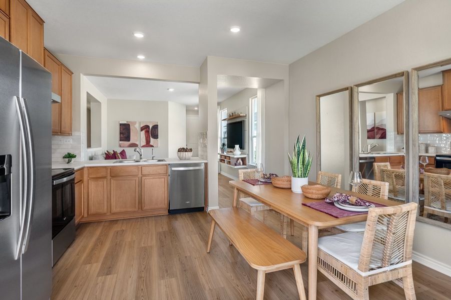 Representative furnished interior of a home built from the Plan 1243 Modeled by KB Home in Southton Cove, Elmendorf (Image 5). Representative furnished interior of a home built from the Plan 1243 Modeled by KB Home in Southton Cove, Elmendorf (Image 5).