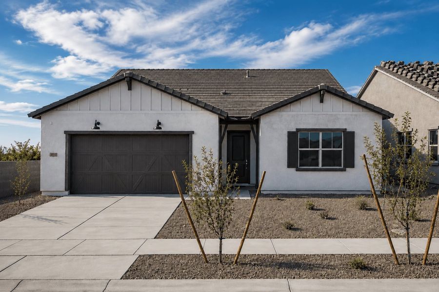 Representative exterior photo of a completed home built from the Ash by William Ryan Homes in The Ridge at Sienna Hills, Buckeye, AZ (Image 25). Representative exterior photo of a completed home built from the Ash by William Ryan Homes in The Ridge at Sienna Hills, Buckeye, AZ (Image 25).