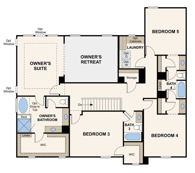 2D floor plan layout for the Sapling by Century Communities in Parkview Estates, Atlanta, GA (Image 4).
