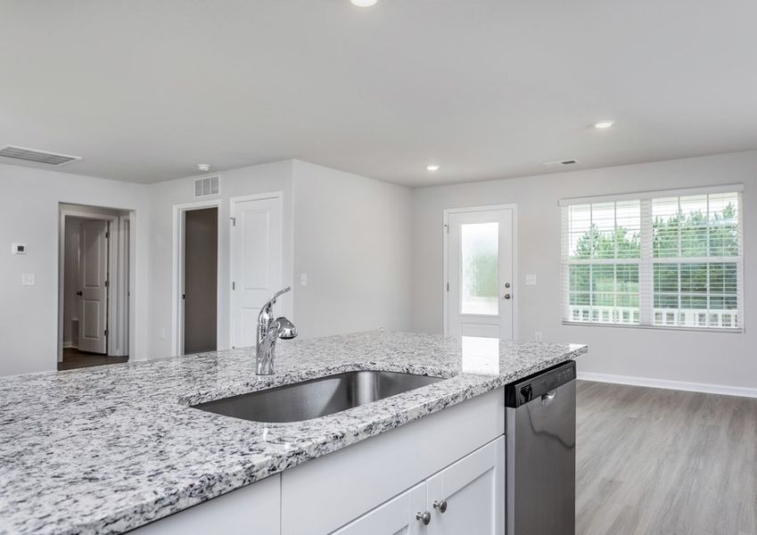 Spacious kitchen island