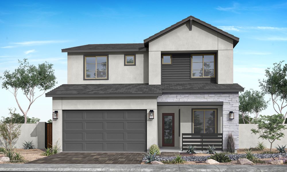 Representative exterior photo of a completed home built from the Tipton Plan 3507 by Tri Pointe Homes in Soleo, San Tan Valley, AZ (Image 1). Representative exterior photo of a completed home built from the Tipton Plan 3507 by Tri Pointe Homes in Soleo, San Tan Valley, AZ (Image 1).