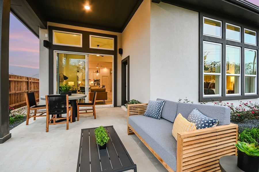 Exterior details and patio area of a home in South Brook, Leander (Image 3).