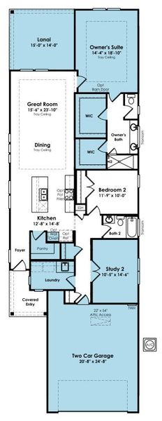 2D floor plan layout of this home in Cresswind at Rocky River, Locust, NC (Image 4).