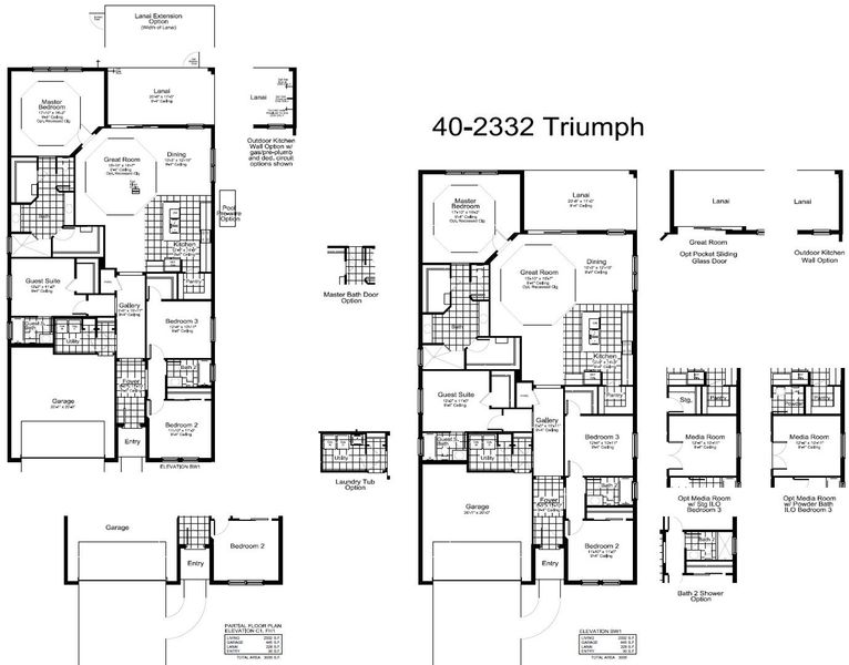 2D floor plan layout for the Triumph by Neal Communities in Grand Park, Sarasota, FL (Image 4).