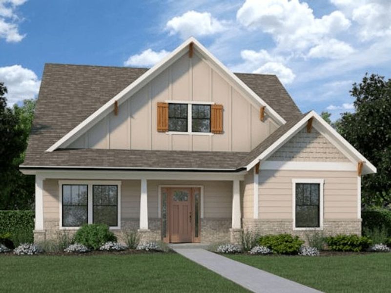 Representative exterior photo of a completed home built from the The Lola by MarDon Construction in Ferguson Corners, Emerson, GA (Image 1).