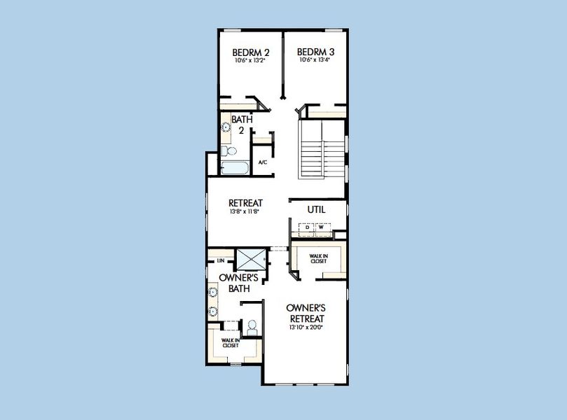 2D floor plan layout for the The Arcadia by David Weekley Homes in Reflections at Olympus – Valor, Clermont, FL (Image 3).