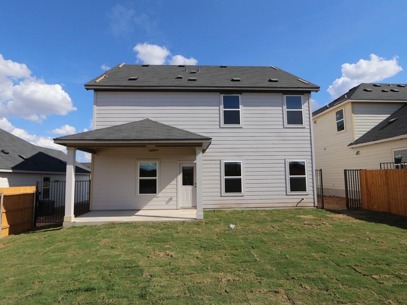 Exterior details and patio area of a home in Cascades at Onion Creek, Austin (Image 3).