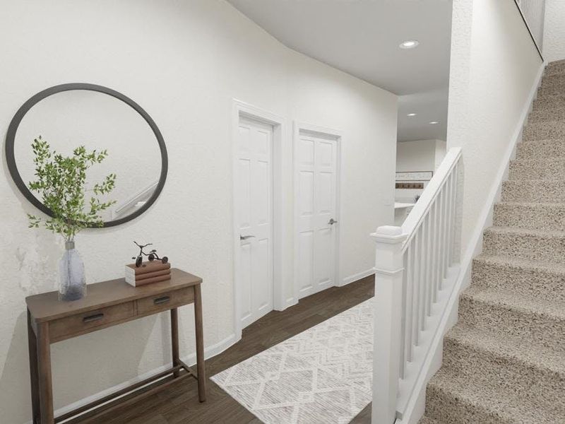 A beautiful foyer welcomes you into your new bungalow home. (Artists` rendering of the Capri) A beautiful foyer welcomes you into your new bungalow home. (Artists` rendering of the Capri)