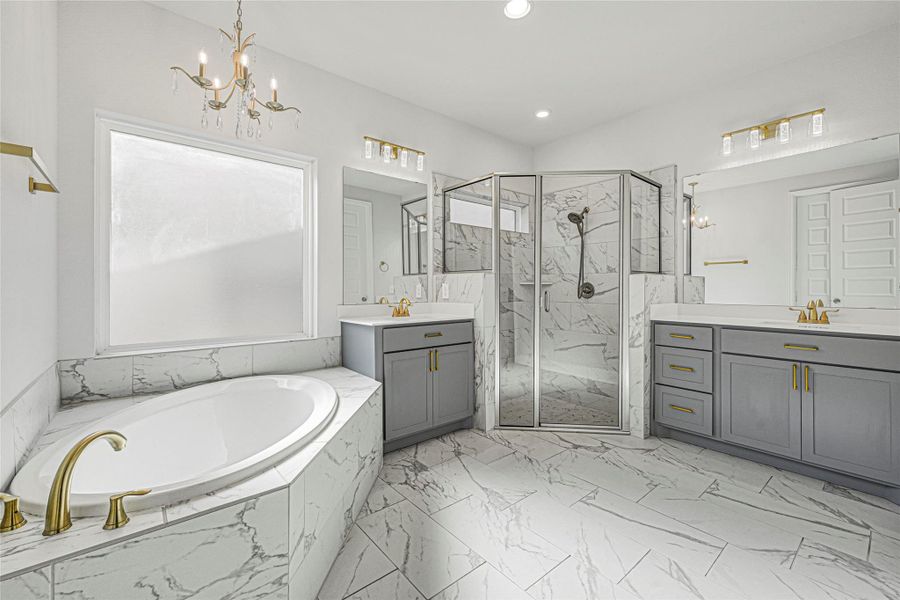 Furnished interior view inside a new home in Grand Central Park 45', Conroe (Image 9). Furnished interior view inside a new home in Grand Central Park 45', Conroe (Image 9).