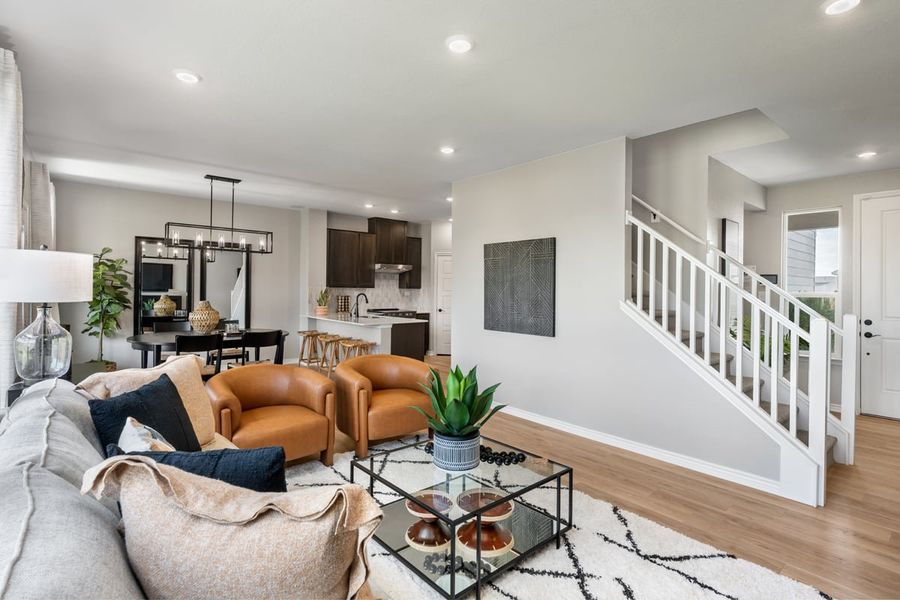 Representative furnished interior of a home built from the 1772 Modeled by KB Home in Southton Cove, Elmendorf (Image 11). Representative furnished interior of a home built from the 1772 Modeled by KB Home in Southton Cove, Elmendorf (Image 11).
