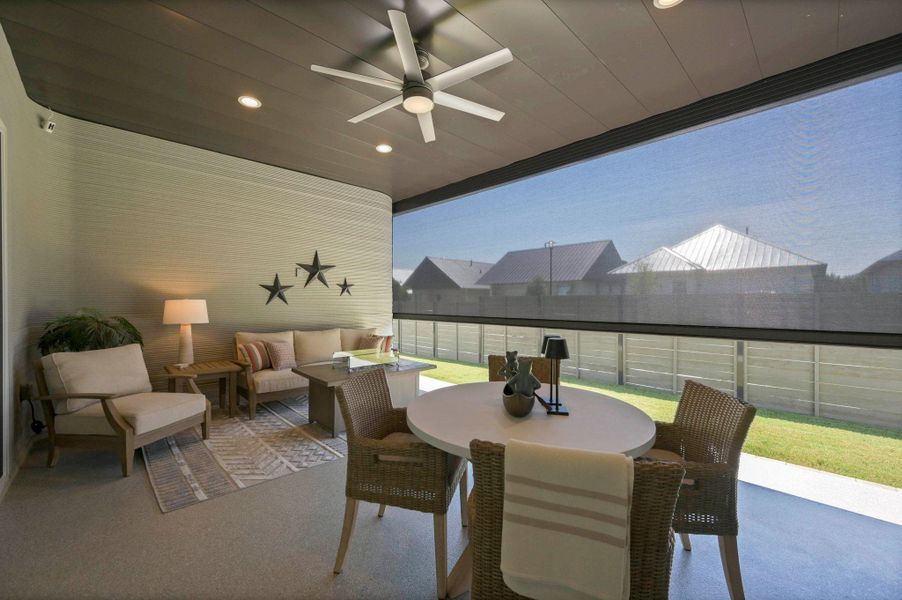 Furnished interior view inside a new home in Wolf Ranch: Genesis Collection, Georgetown (Image 9). Furnished interior view inside a new home in Wolf Ranch: Genesis Collection, Georgetown (Image 9).