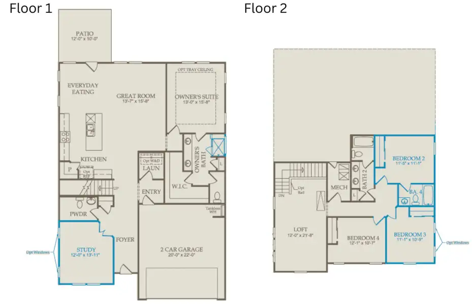 2D floor plan layout of this home in Cambria, Garner, NC (Image 4).