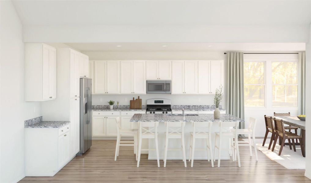 Gourmet island kitchen (*Artist rendering used for illustration purposes only.)