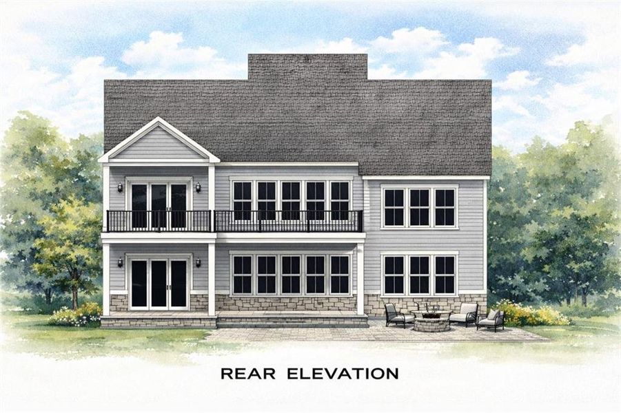 Exterior rendering of this home design in , Dawsonville, GA (Image 31).