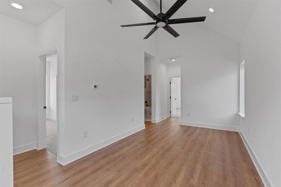 Spacious upstairs gameroom with clean lines and flexible layout, ideal for a media room, play space, or second living area. Spacious upstairs gameroom with clean lines and flexible layout, ideal for a media room, play space, or second living area.