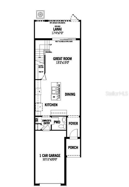2D floor plan layout of this home in Bloomingdale Townes, Brandon, FL (Image 4).