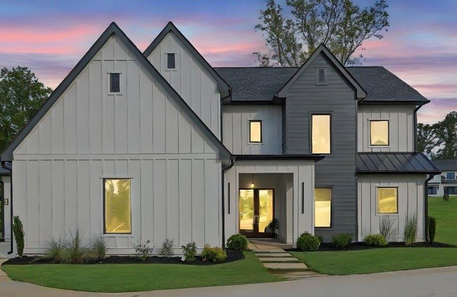 Front exterior of a new home in , Canton, GA, highlighting curb appeal (Image 33).