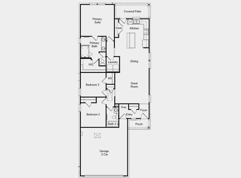 2D floor plan layout for the Austin by Taylor Morrison in Hockley Meadows 40s, Hockley, TX (Image 3).