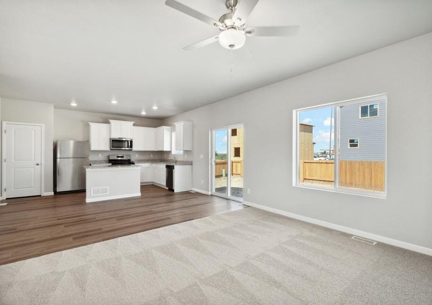 The first floor of the Rio Grande is an open-concept floor plan.