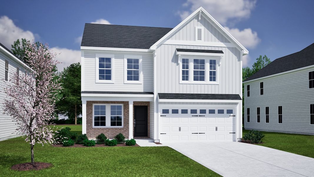Representative exterior photo of a completed home built from the Meriwether - Genesis Value Collection by Mungo Homes in Bluefield, Lexington, SC (Image 20).