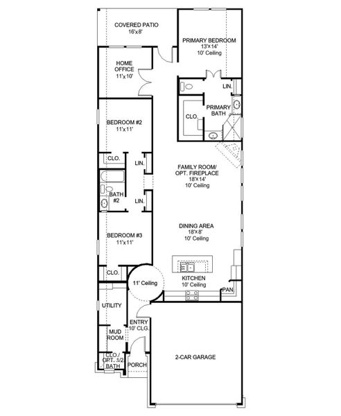 2D floor plan layout of this home in Brookewater, Rosenberg, TX (Image 2).