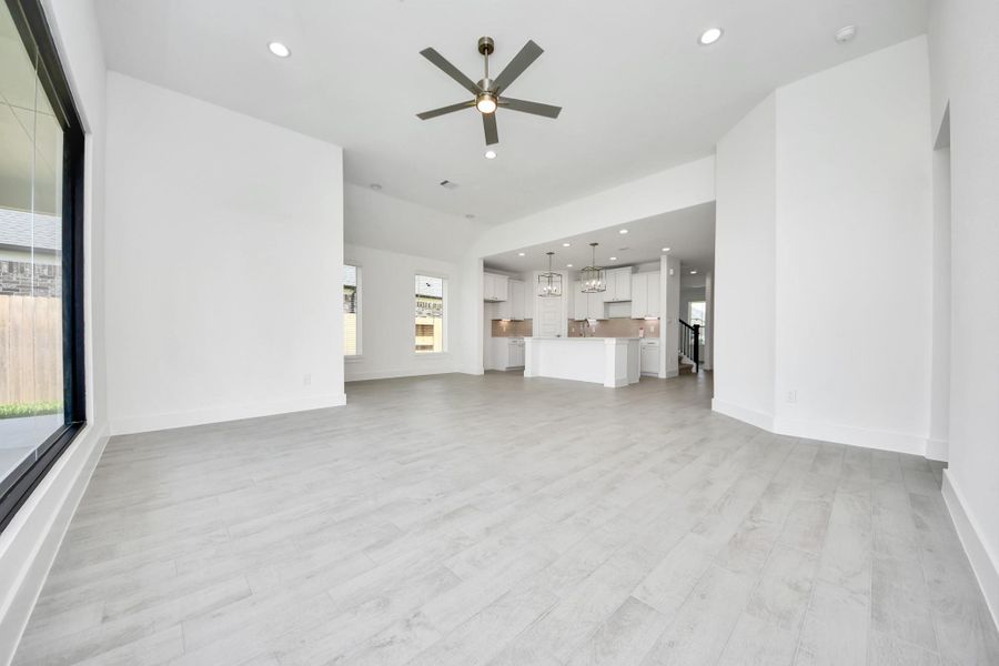 Take another glimpse into the heart of the home with this additional view of the family room—a sprawling space ready to accommodate all your gatherings.