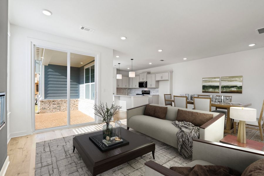 Furnished interior view inside a new home in The Townhomes at Union Depot, Bartlett (Image 10).