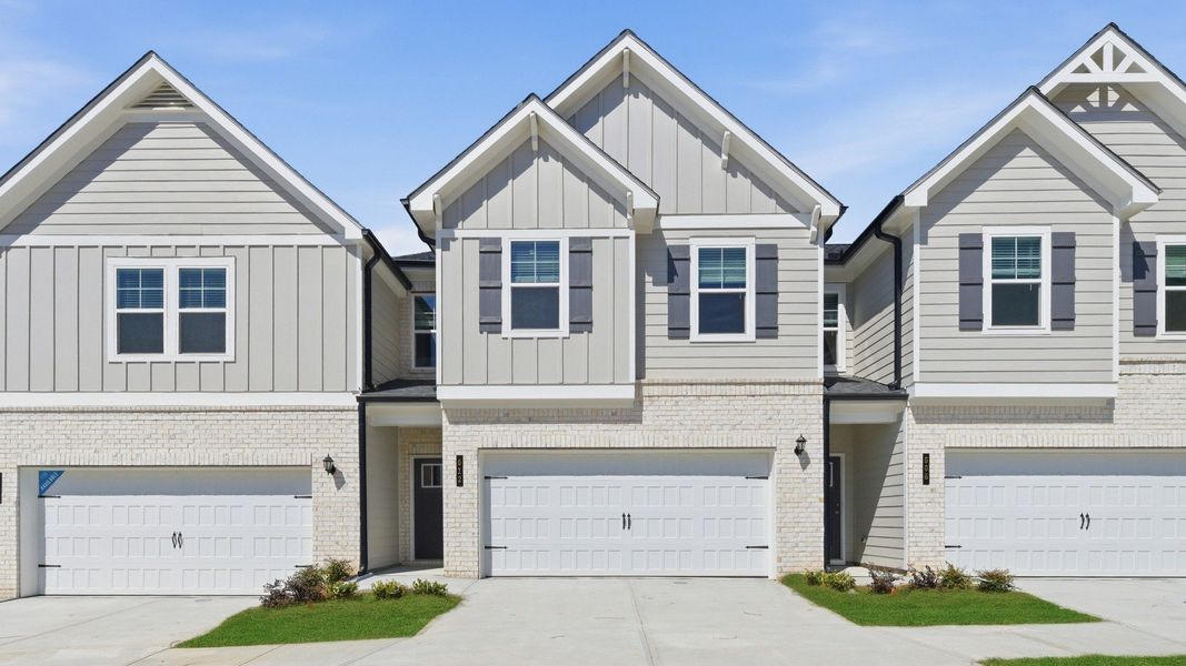 Representative exterior photo of a completed home built from the Austin - Alternate by DRB Homes in Diamante, Stockbridge, GA (Image 2). Representative exterior photo of a completed home built from the Austin - Alternate by DRB Homes in Diamante, Stockbridge, GA (Image 2).