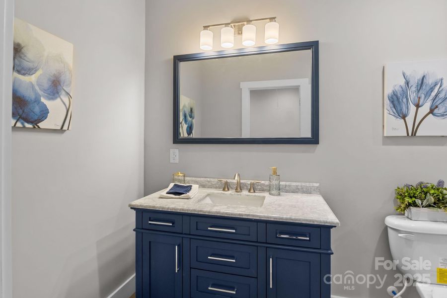 Spacious guest bathroom