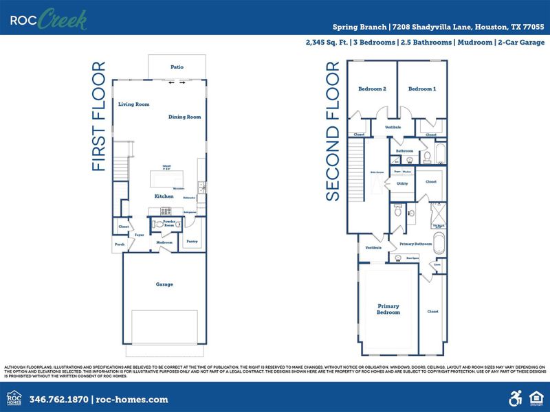 2D floor plan layout of this home in Spring Branch, Houston, TX (Image 3).