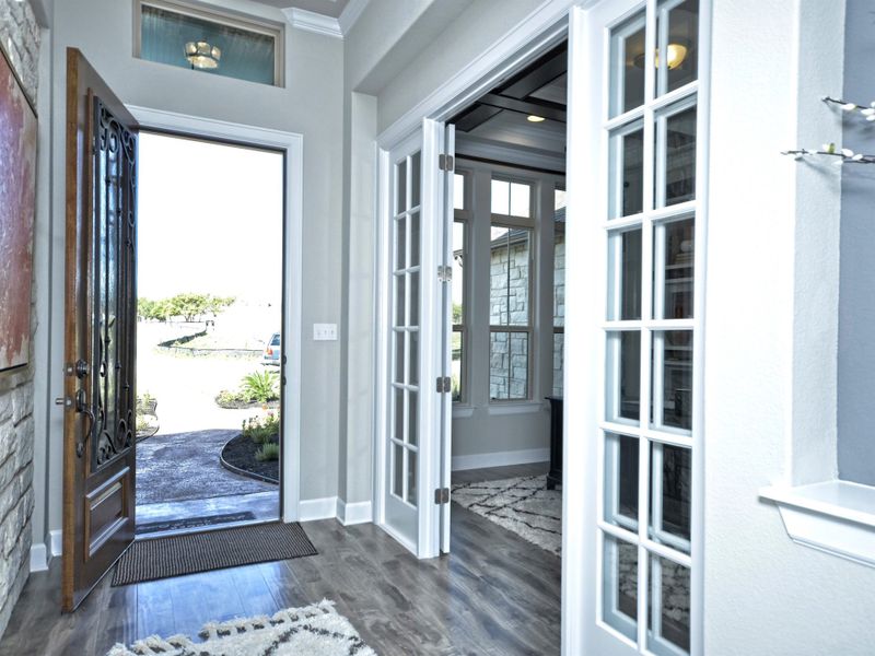 Representative exterior details of a home built from the San Simeon I by Giddens Homes in Clearwater Ranch, Liberty Hill (Image 80).