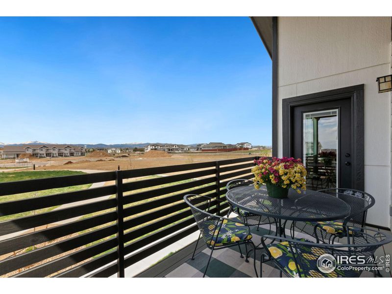 Covered Deck off of Living Room with Mountain Views