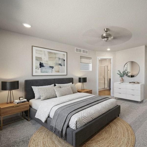 Furnished interior view inside a new home in Ridge at Lorson Ranch, Colorado Springs (Image 13). Furnished interior view inside a new home in Ridge at Lorson Ranch, Colorado Springs (Image 13).