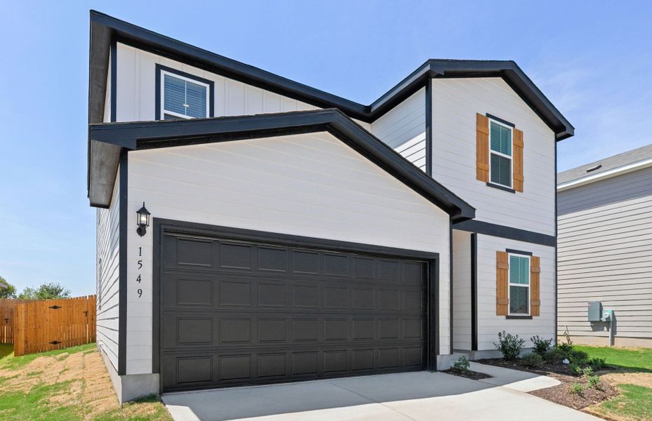 Front exterior of a new home in Skyview, Belton, TX, highlighting curb appeal (Image 22).