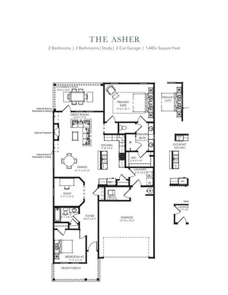 2D floor plan layout of this home in Echols Farm, Hiram, GA (Image 2).