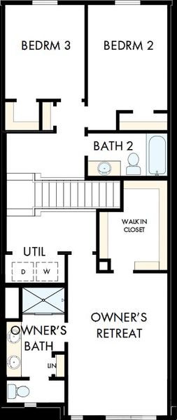 2D floor plan layout of this home in Hardy Pond Townhomes, Rock Hill, SC (Image 3).