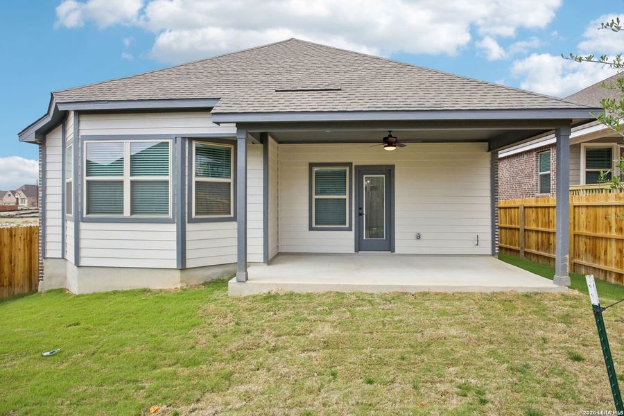 Exterior details and patio area of a home in Arcadia Ridge - Premier Series, San Antonio (Image 24).
