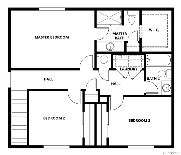 2D floor plan layout of this home in Hidden Creek, Frederick, CO (Image 4).